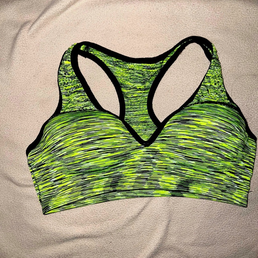Victoria secret size 36C sport bra​, lime green/black, M